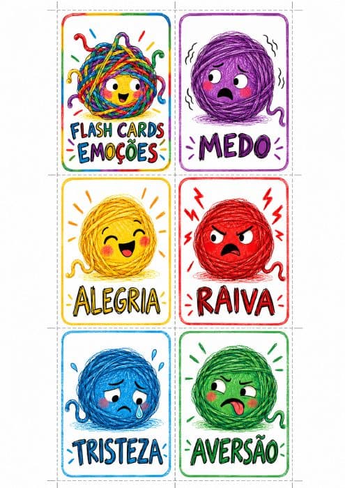 Prévia 1 de O Novelo das Emoções — Flash Cards